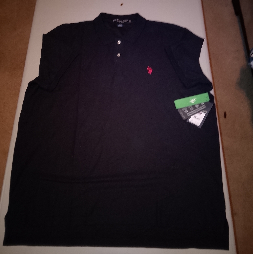 Men's U.S. Polo Assn. Black Polo Shirt with Red Logo